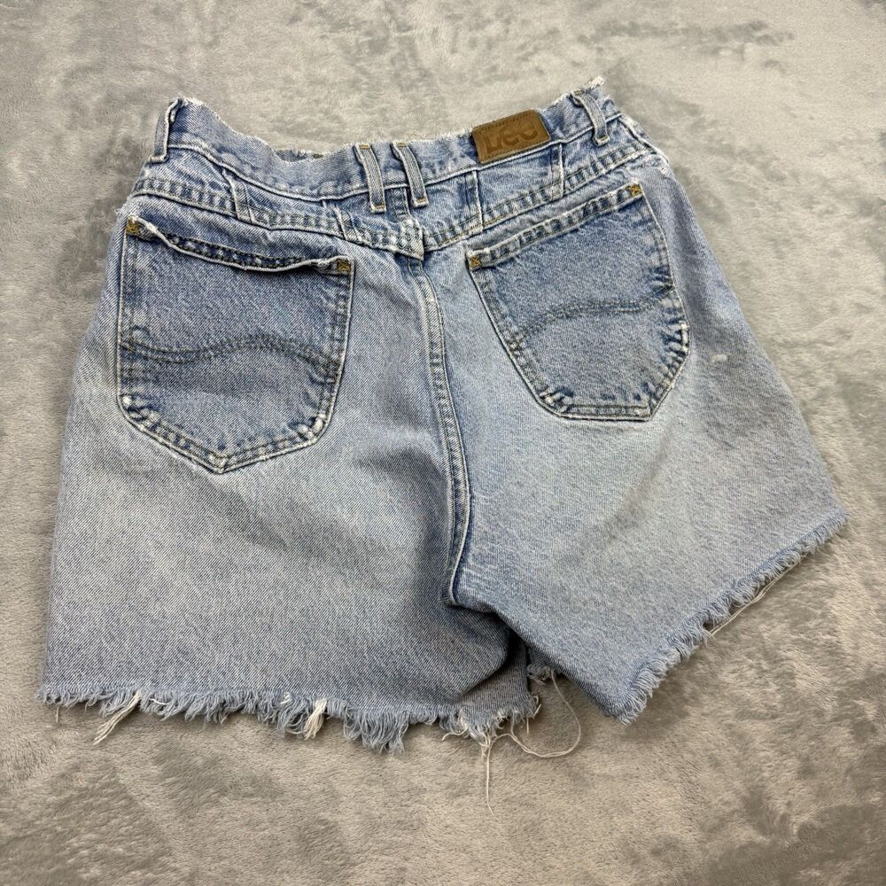 Vintage Lee Light Wash Cutoff Denim Shorts USA Made High Waisted Women’s Medium